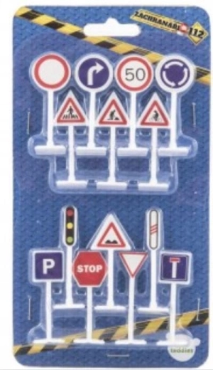 Panneaux de signalisation – lot éducatif de 14 pièces, modèles en plastique 5,5 cm