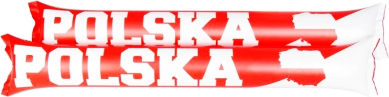 Bâtons gonflables de supporter blanc‑rouge – 2 pcs