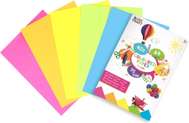 Set de papiers colorés néon A4