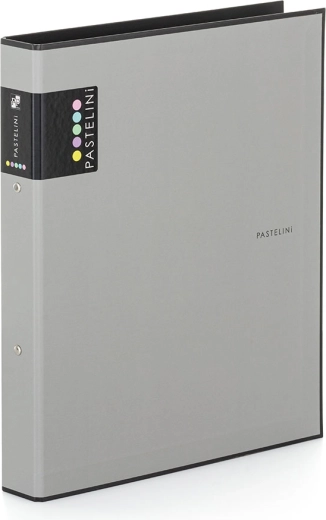 Classeur A4 PASTELINI, gris, 2 anneaux, laminé