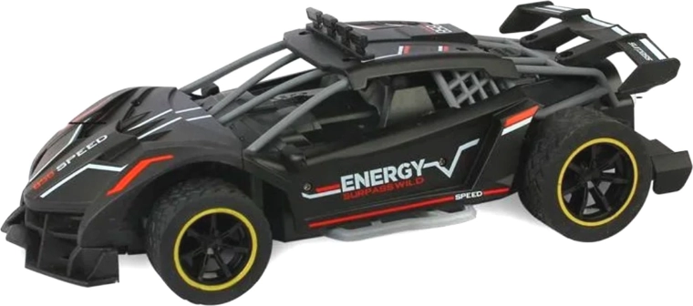 Voiture de course sportive noire radiocommandée avec effet de fumée - 1 pièce