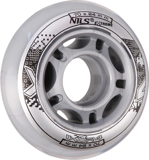 Roues pour rollers in-line NILS EXTREME PU 70 mm transparentes (4 pcs)