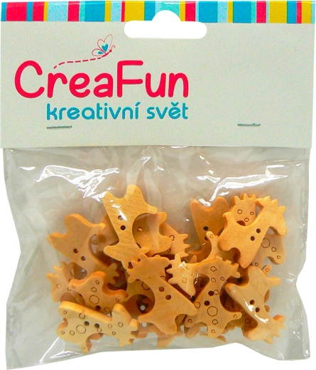 Boutons en bois Girafe 23×25 mm, 25 pièces