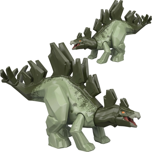 Mattel Jurassic World Mayhem Mix-Ups 2 en 1 stégosaure – figurine de dinosaure