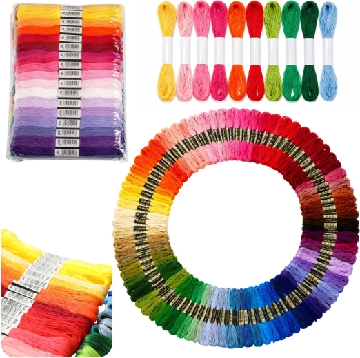 Set de fils à broder (mouline) 150 couleurs, 8 m