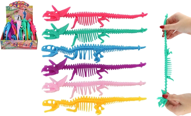 Squelette de dinosaure anti-stress extensible en silicone 22 cm