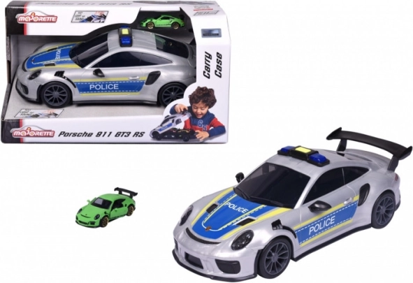 Majorette Porsche 911 GT3 RS police – conteneur de transport avec voiture
