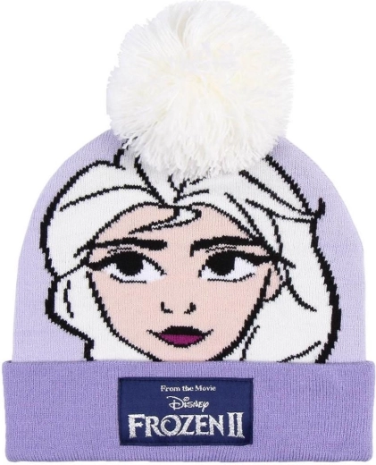 Bonnet enfant à pompon La Reine des neiges 2