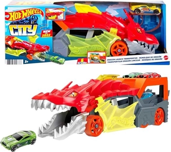 Hot Wheels City transporteur dragon avec lanceur