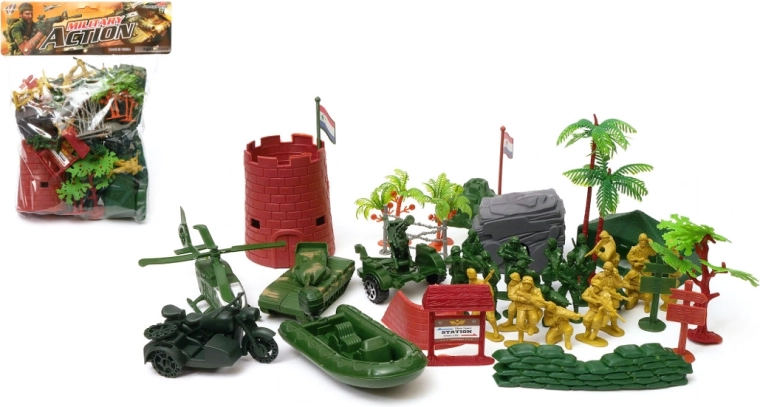 Ensemble de petits soldats en plastique en sachet