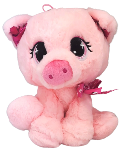 Cochon en peluche rose Sparkys 25 cm