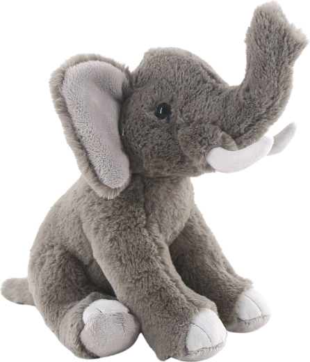 Éléphant africain en peluche assis 21 cm