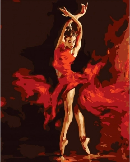 Broderie diamant (diamond painting) ballet de feu 30 × 40 cm