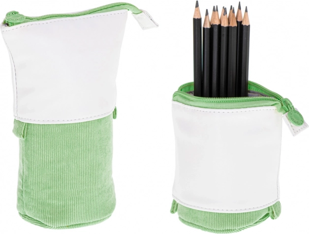 Trousse scolaire télescopique 2‑en‑1 – Vert