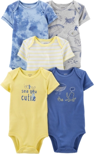 Body Carter’s à manches courtes Blue Ocean pour garçon, lot de 5 (3 mois)
