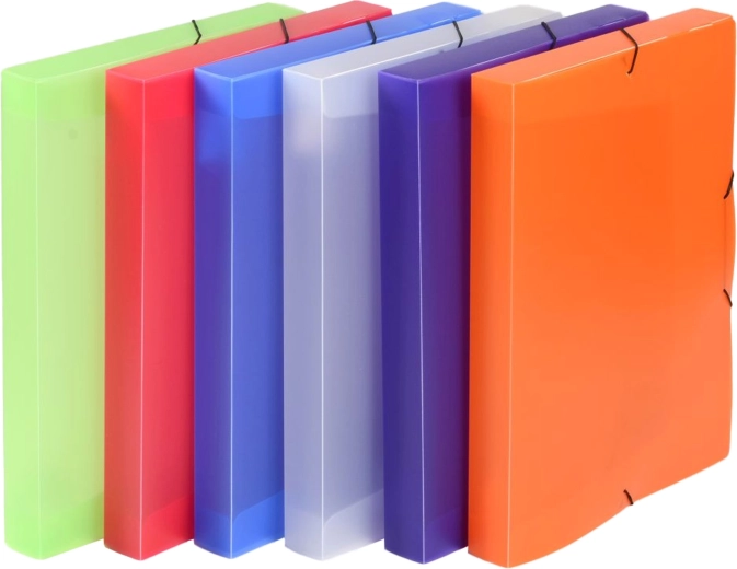 Boîte d’archives A4 en PP avec élastique Opaline (assortiment de couleurs)