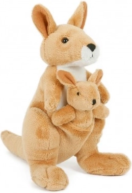 Kangourou en peluche avec bébé 16 cm