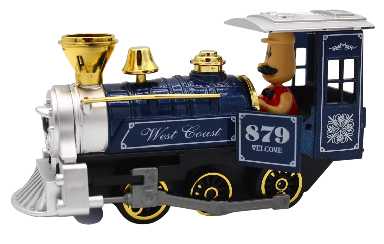 Locomotive en métal avec sons et lumières, 15 cm