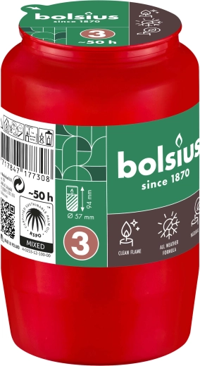 Recharge pour bougie de cimetière rouge 2,5 jours de combustion 9,6 cm