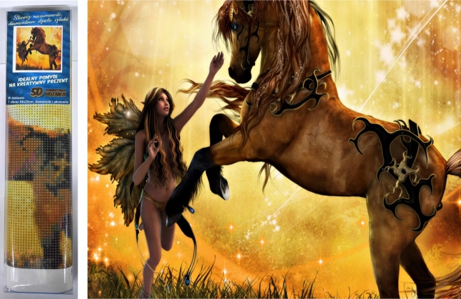 Peinture diamant dressage de cheval 30 × 40 cm