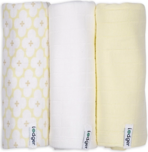 Lodger swaddler uni matcha butter (70 × 70 cm) - lot de 3 pièces