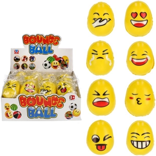 Œuf antistress avec visages emoji 6 cm