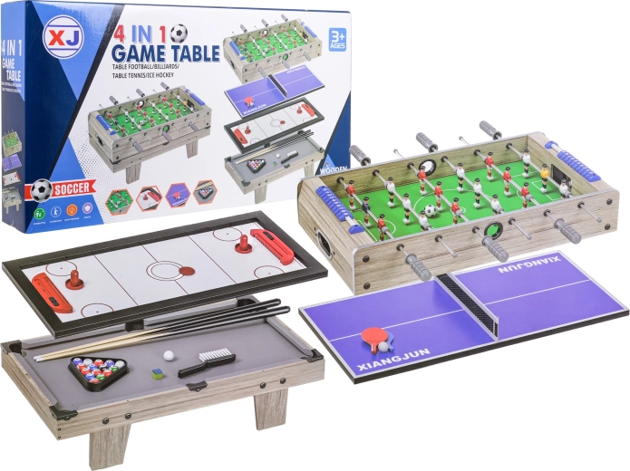 Table de jeux de table 4 en 1 – gris, version de table