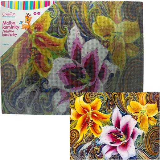 Peinture diamant – fleurs 40 × 50 cm