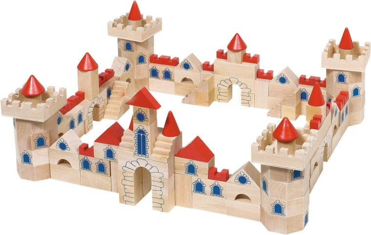 Kit de construction en bois – château en blocs (145 pièces)