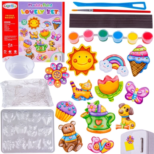 Kit créatif pour fabriquer des magnets en moulage DIY (motifs sucrés) - 1 pièce