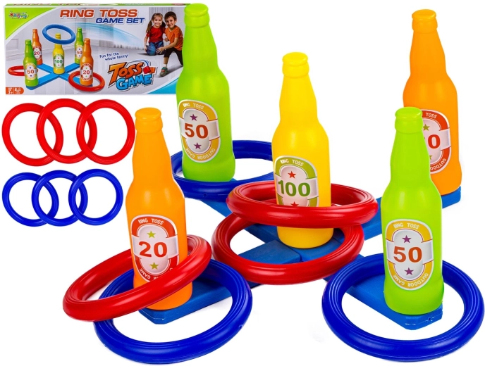 Jeu de lancer d’anneaux ringo avec quilles colorées