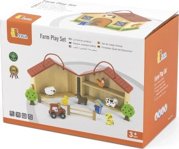 Ferme en bois VIGA – set de jeu portable pliable