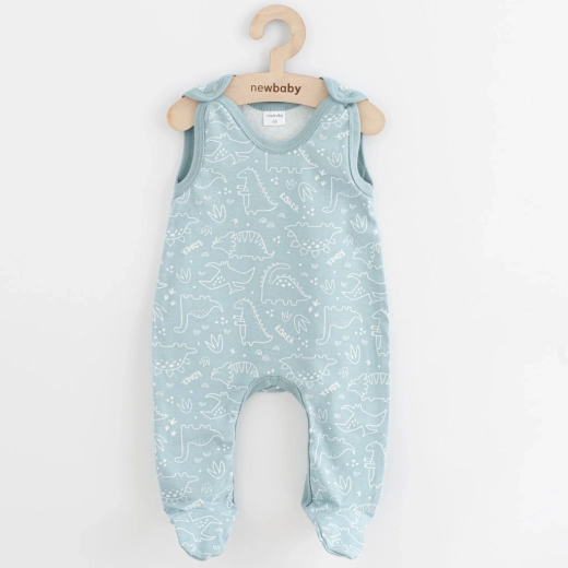 Grenouillère bébé NEW BABY Classic II dino, menthe