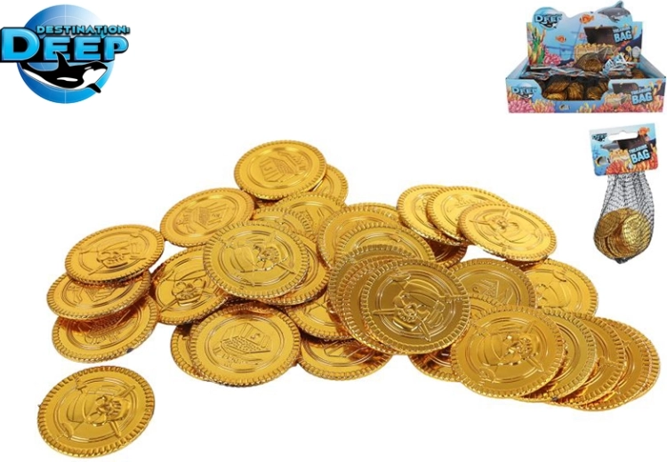 Pièces en plastique dorées pour jeux d’enfants – 40 pcs