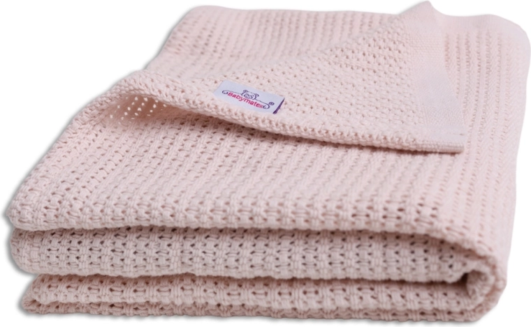 Babymatex couverture en coton tricoté Lili 75 × 100 cm vieux rose (poudré)