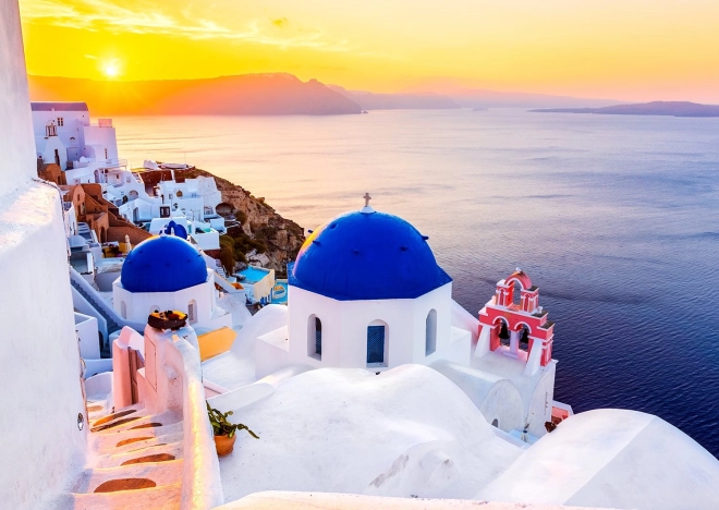 Enjoy Puzzle – lever de soleil sur Santorin, Grèce (1000 pièces)