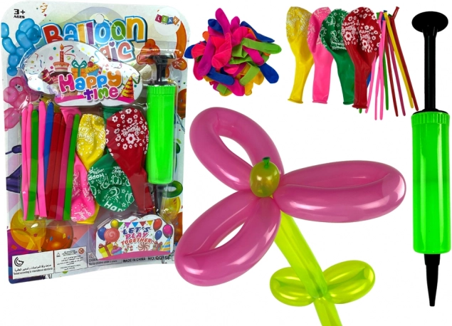 Set de ballons à modeler avec pompe pour fêtes