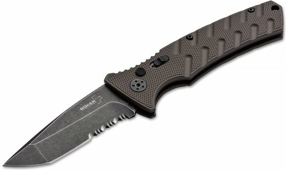 Couteau automatique BÖKER PLUS Strike Tanto Coyote, stonewash, brun