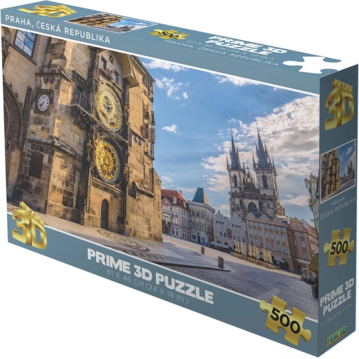 Puzzle Prime 3D République tchèque : Prague (Place de la Vieille-Ville, horloge astronomique) 500 pièces, holographique