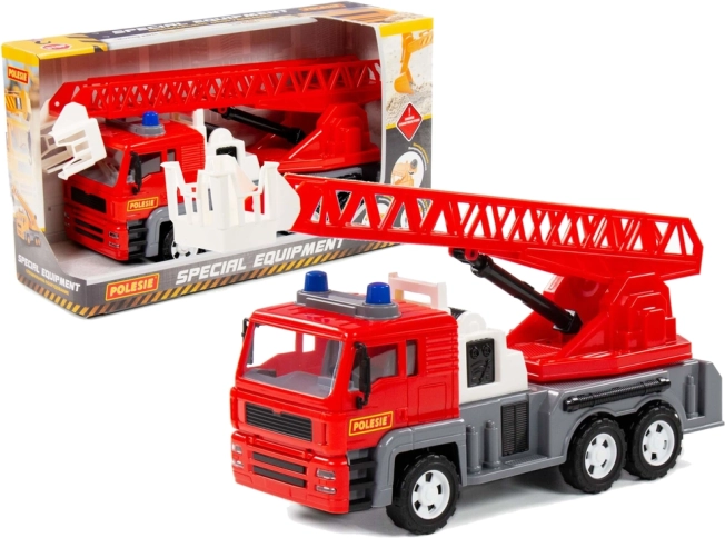 Camion de pompiers Almaz avec échelle extensible 70 cm – rouge
