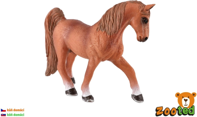 Zooted cheval domestique alezan – étalon en plastique 15 cm - 1 pièce