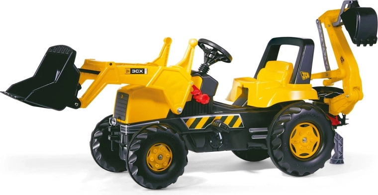 Tracteur à pédales Rolly Toys Rolly Junior JCB avec godet avant et bras de pelleteuse arrière
