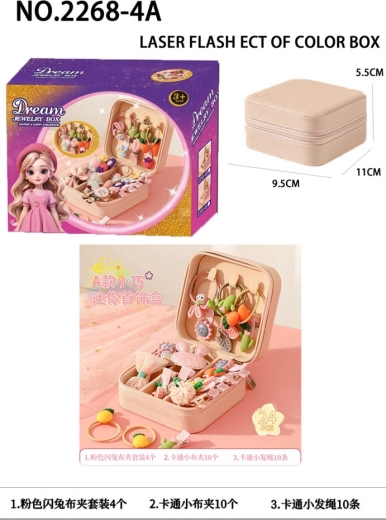 Méga set de barrettes et d’accessoires pour cheveux avec boîte à bijoux