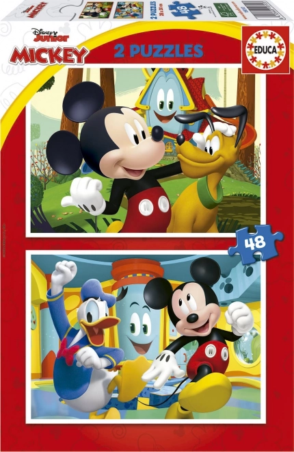 Puzzle EDUCA Mickey Mouse – Parc d’attractions 2×48 pièces