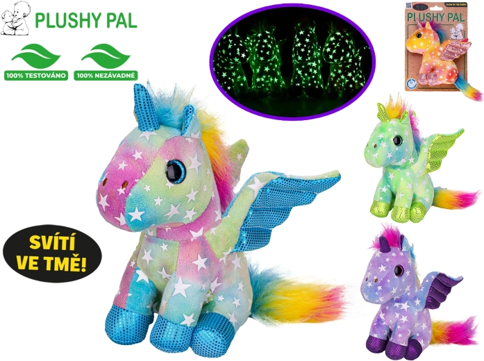 Licorne en peluche Plushy Pal 15 cm avec ailes lumineuses
