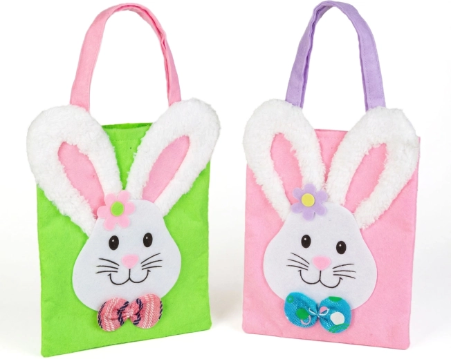 Sac de Pâques en feutre avec lapin 24 × 20 cm - 1 pièce