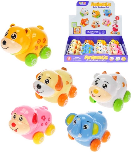 Petit animal pour bébé sur roulettes avec mécanisme à inertie et tête qui se balance - 1 pièce