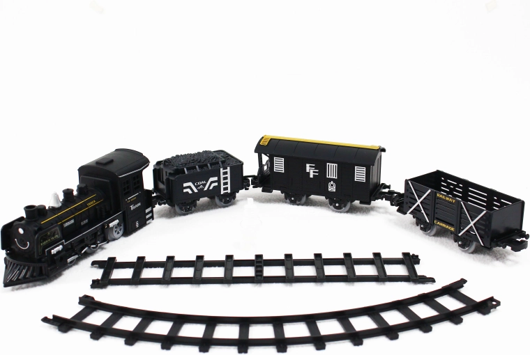 Train électrique – locomotive à vapeur avec fumée, lumière et son sur piles