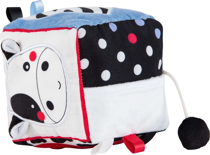 Cube sensorielle en peluche midi 10 cm – tigre et vache