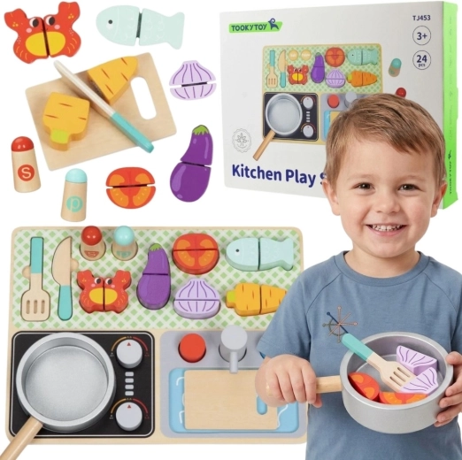 Cuisine en bois avec accessoires Tooky Toy petit chef